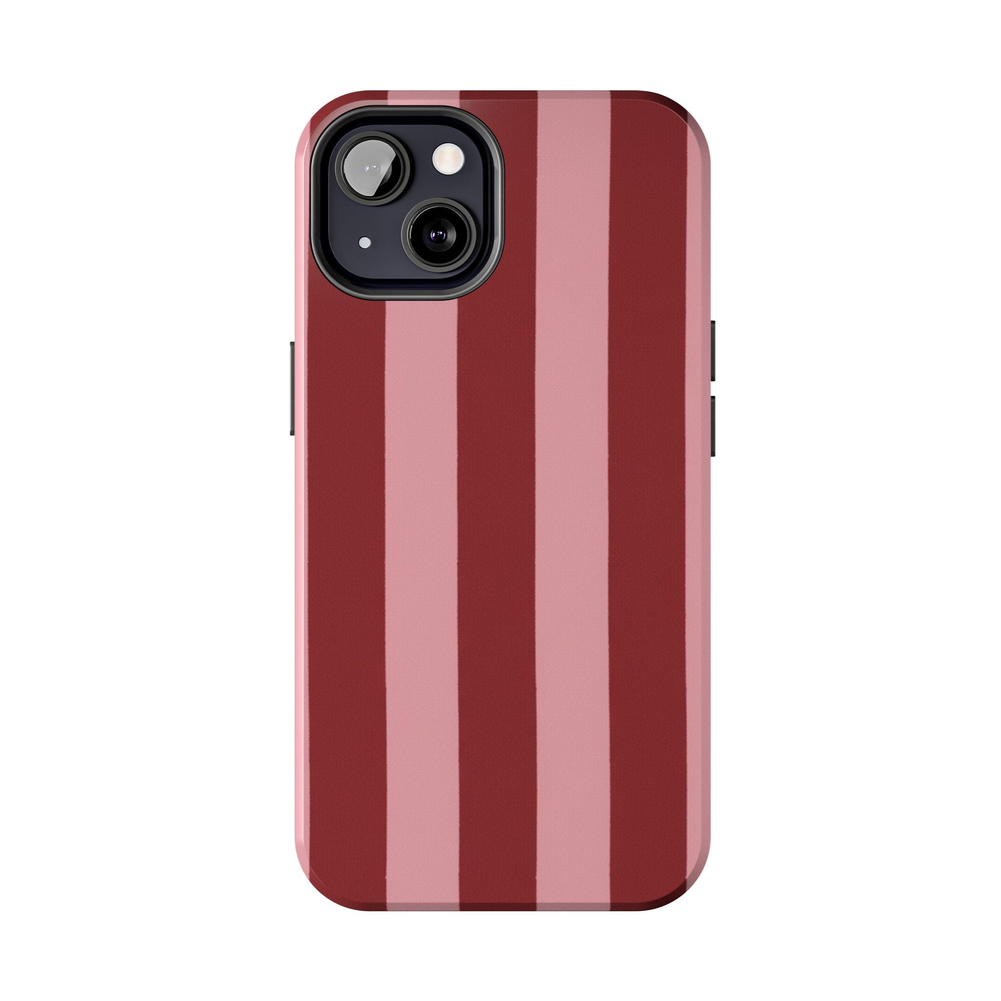 Striped Tough Phone Cases, Pink Red Cool Accessories, Protective Phone Covers, Trendy Mobile Cases, Stylish Device Protectors