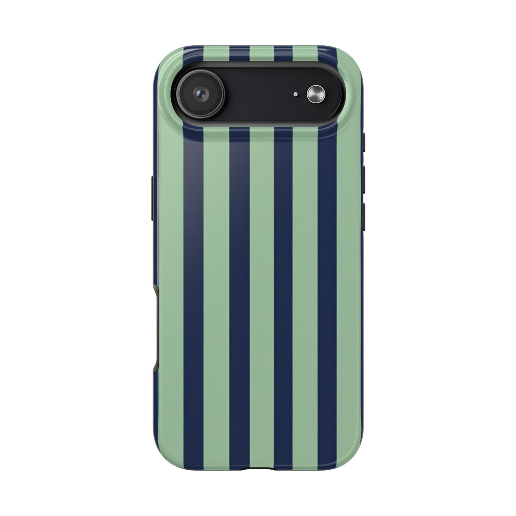 Striped Tough Phone Cases, Stylish Protective Cover, Modern Pattern Cellphone Accessories, Blue Green iPhone Samsung Galaxy Case, Cool Phone