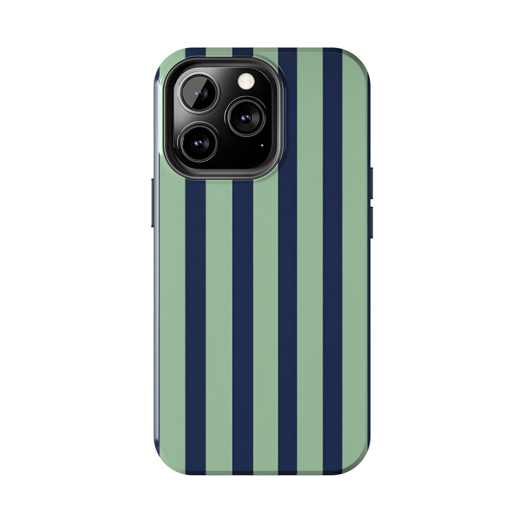Striped Tough Phone Cases, Stylish Protective Cover, Modern Pattern Cellphone Accessories, Blue Green iPhone Samsung Galaxy Case, Cool Phone