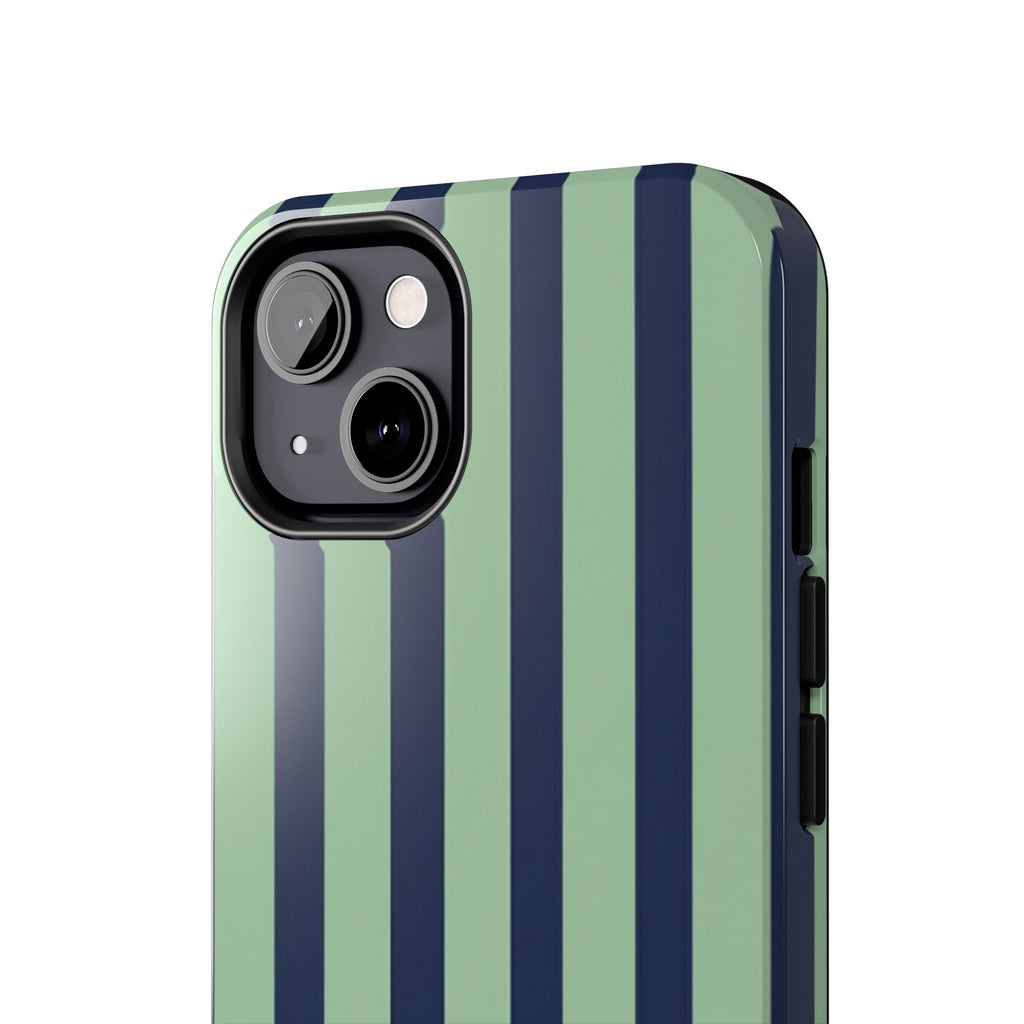 Striped Tough Phone Cases, Stylish Protective Cover, Modern Pattern Cellphone Accessories, Blue Green iPhone Samsung Galaxy Case, Cool Phone