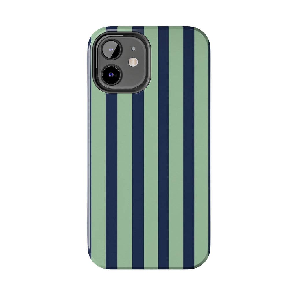 Striped Tough Phone Cases, Stylish Protective Cover, Modern Pattern Cellphone Accessories, Blue Green iPhone Samsung Galaxy Case, Cool Phone