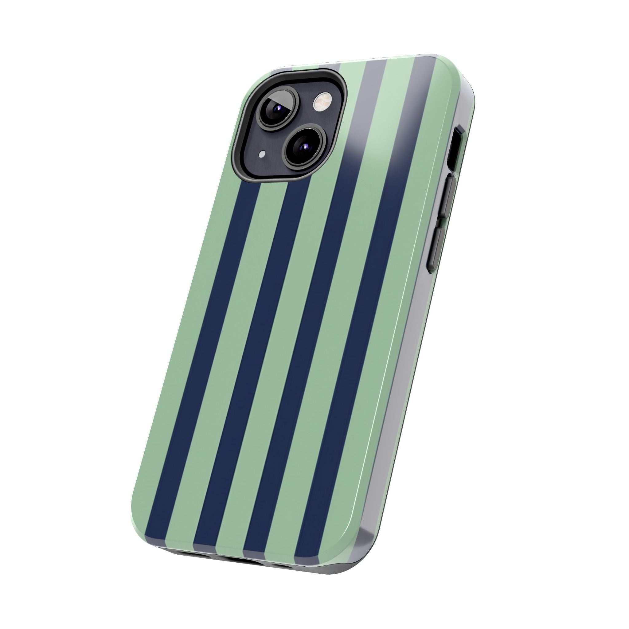 Striped Tough Phone Cases, Stylish Protective Cover, Modern Pattern Cellphone Accessories, Blue Green iPhone Samsung Galaxy Case, Cool Phone