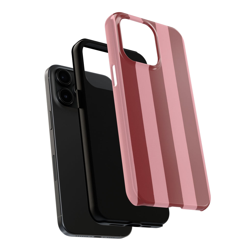 Striped Tough Phone Cases, Pink Red Cool Accessories, Protective Phone Covers, Trendy Mobile Cases, Stylish Device Protectors