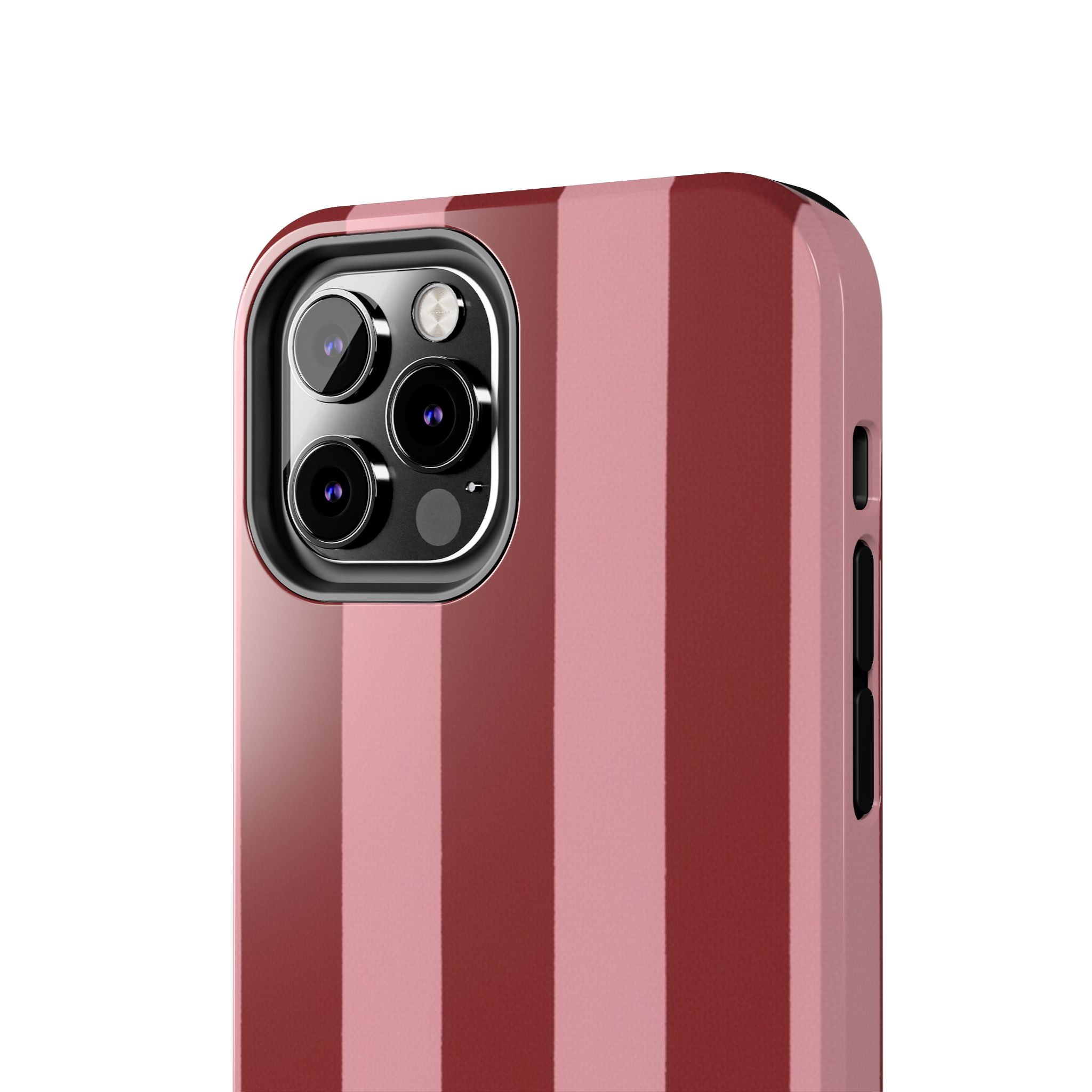 Striped Tough Phone Cases, Pink Red Cool Accessories, Protective Phone Covers, Trendy Mobile Cases, Stylish Device Protectors