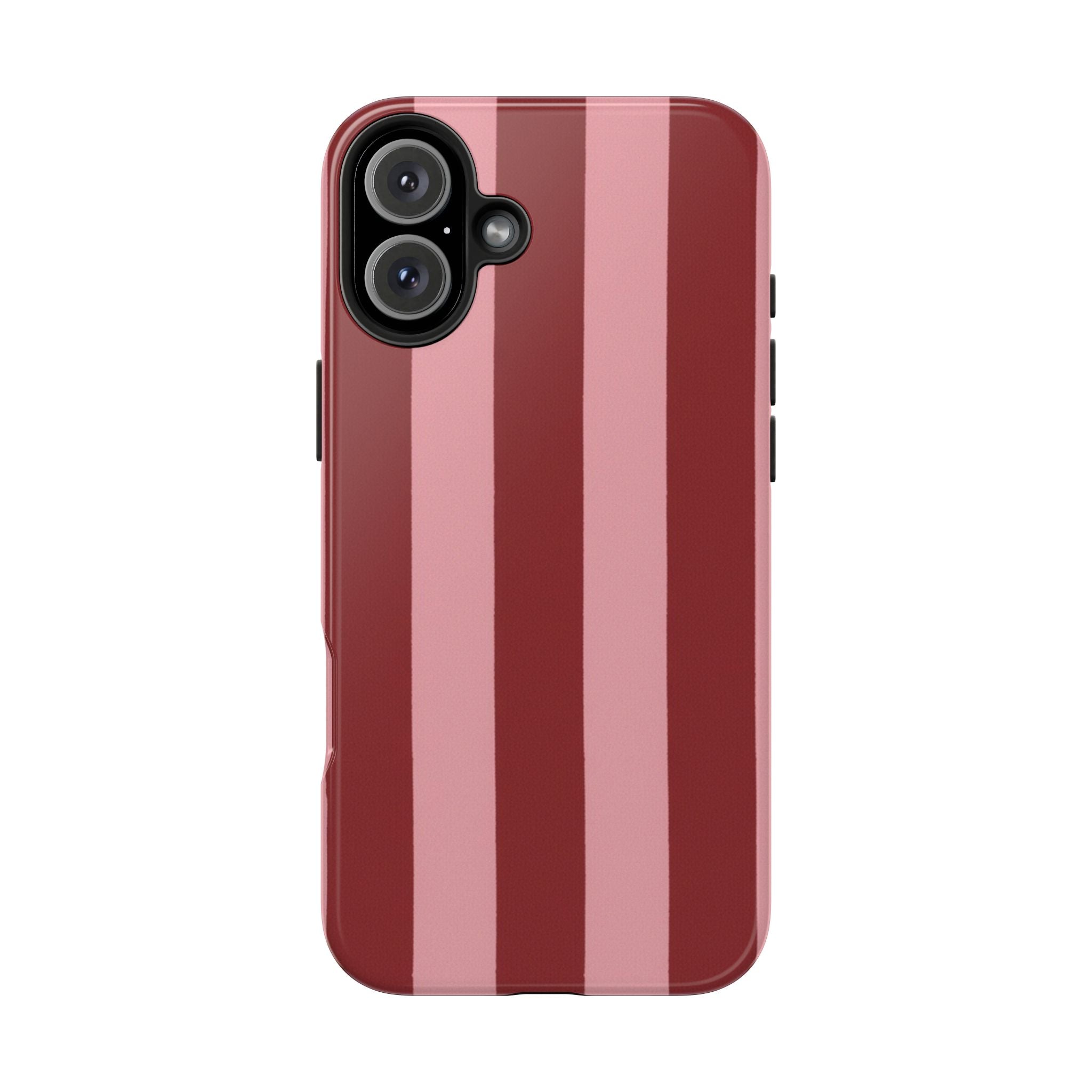Striped Tough Phone Cases, Pink Red Cool Accessories, Protective Phone Covers, Trendy Mobile Cases, Stylish Device Protectors