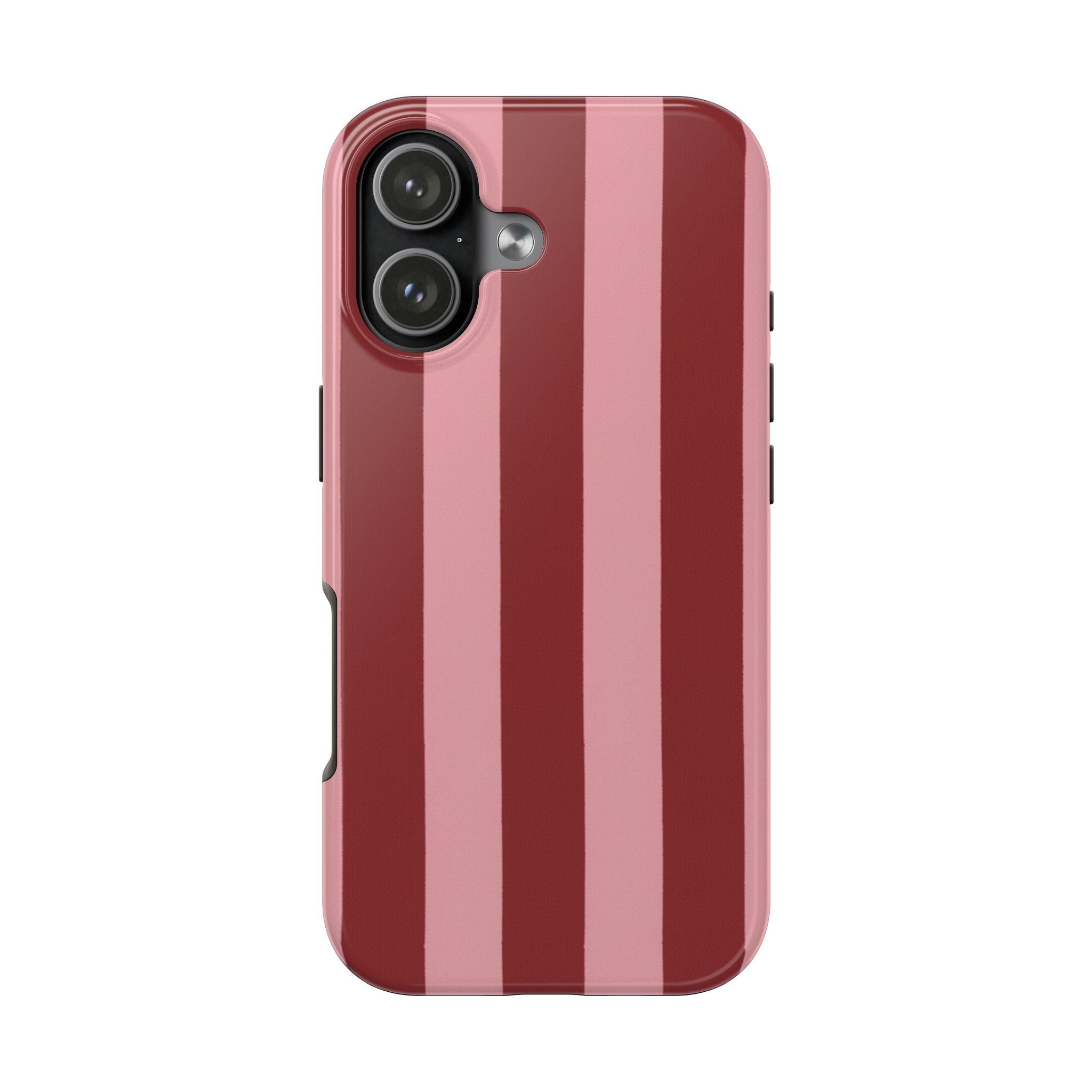 Striped Tough Phone Cases, Pink Red Cool Accessories, Protective Phone Covers, Trendy Mobile Cases, Stylish Device Protectors
