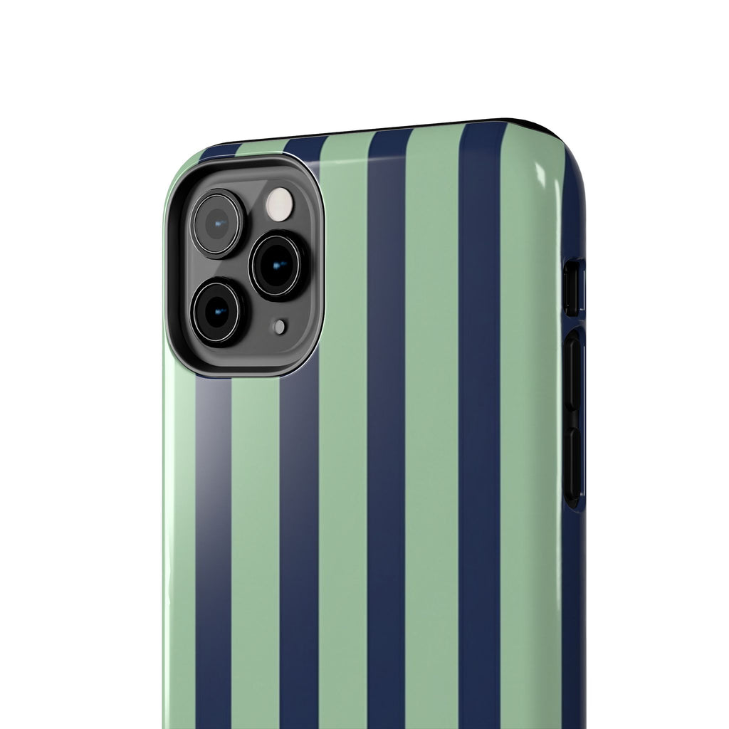 Striped Tough Phone Cases, Stylish Protective Cover, Modern Pattern Cellphone Accessories, Blue Green iPhone Samsung Galaxy Case, Cool Phone