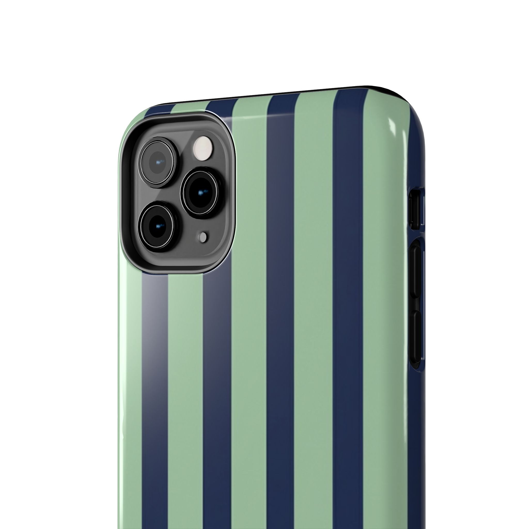 Striped Tough Phone Cases, Stylish Protective Cover, Modern Pattern Cellphone Accessories, Blue Green iPhone Samsung Galaxy Case, Cool Phone