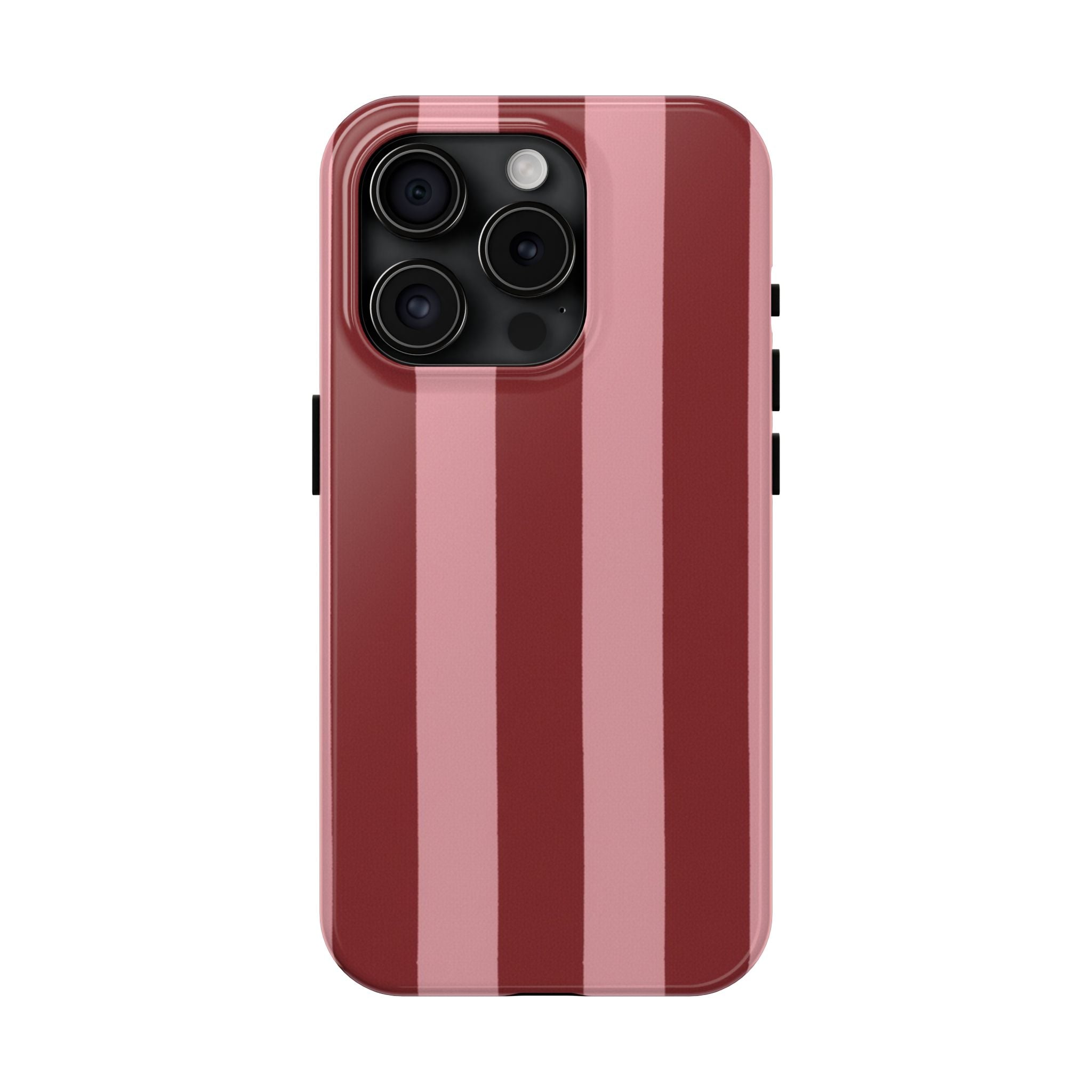 Striped Tough Phone Cases, Pink Red Cool Accessories, Protective Phone Covers, Trendy Mobile Cases, Stylish Device Protectors
