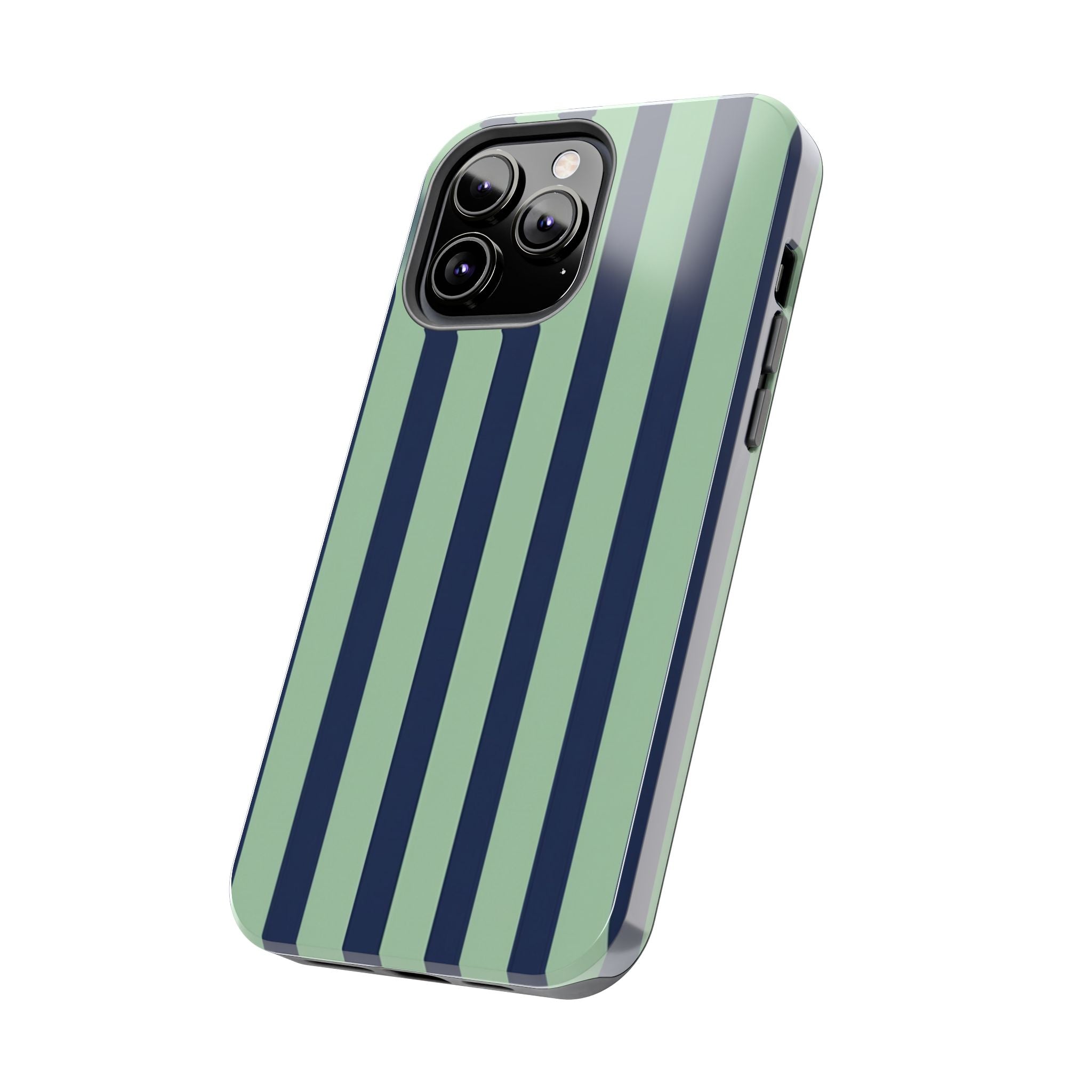 Striped Tough Phone Cases, Stylish Protective Cover, Modern Pattern Cellphone Accessories, Blue Green iPhone Samsung Galaxy Case, Cool Phone
