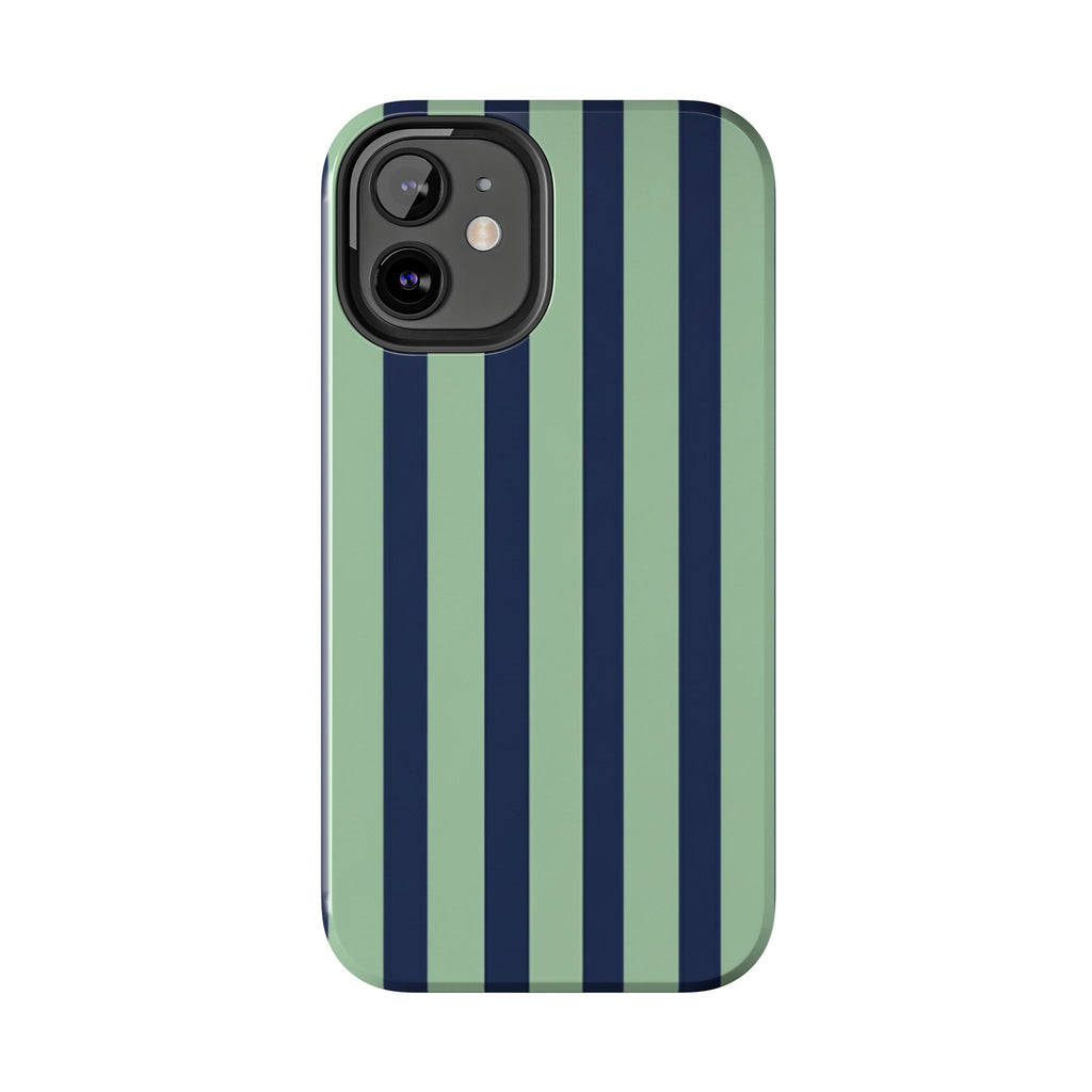 Striped Tough Phone Cases, Stylish Protective Cover, Modern Pattern Cellphone Accessories, Blue Green iPhone Samsung Galaxy Case, Cool Phone