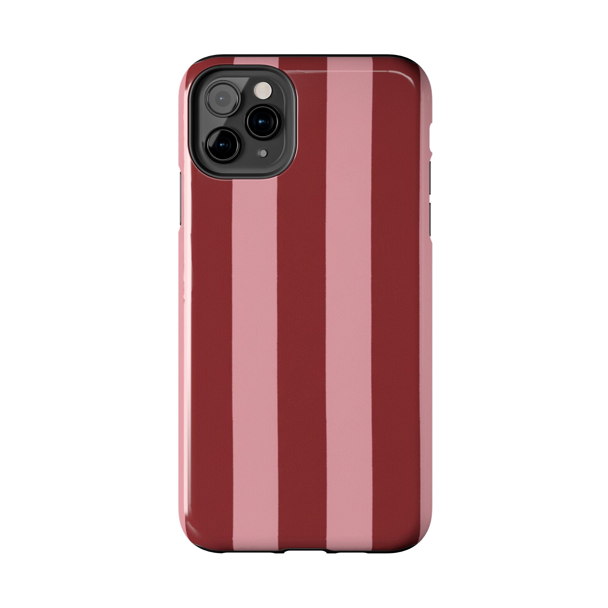 Striped Tough Phone Cases, Pink Red Cool Accessories, Protective Phone Covers, Trendy Mobile Cases, Stylish Device Protectors